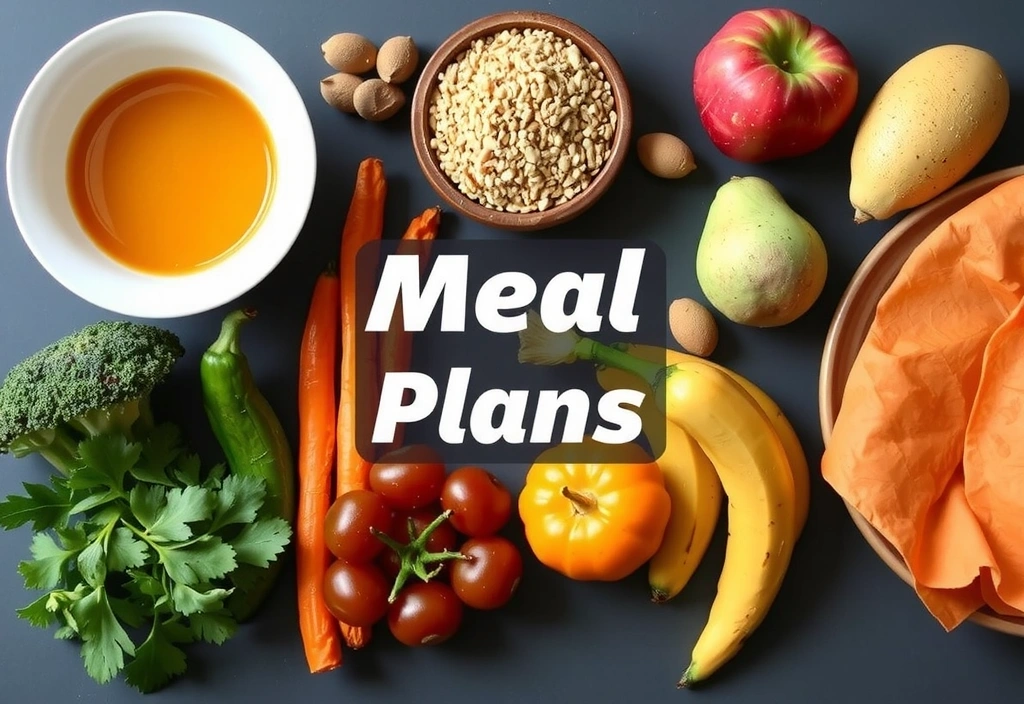 Plan posiłków z różnorodnymi zdrowymi składnikami.
